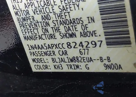 2012 Nissan Maxima 3.5 Sv z USA, uszkodzony, nr VIN 1N4AA5APXCC824297